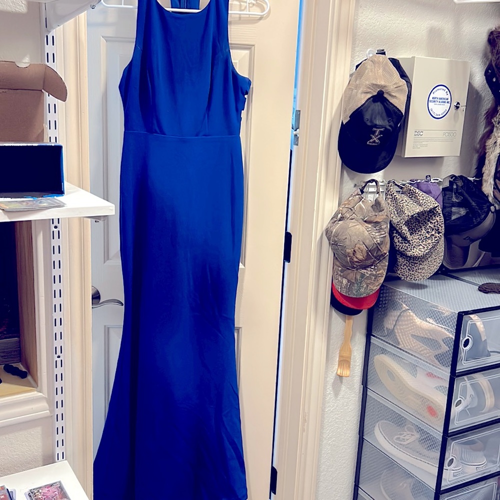 Royal blue evening dress